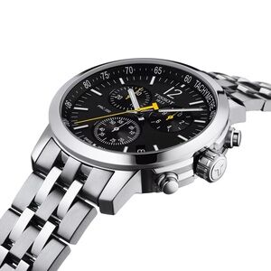 Tissot PRC200 Stainless Steel Chronograph Watch | Black with Yellow | NEW IN BOX